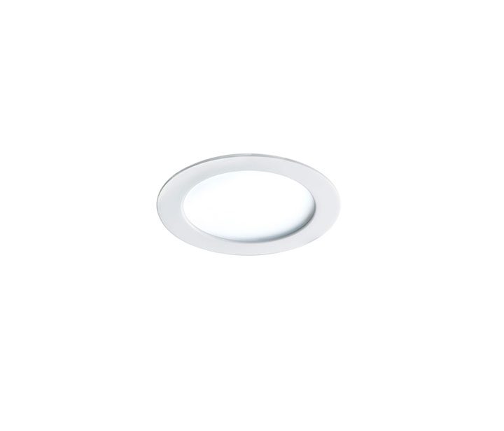 چراغ LED دانلایت توکار گرد ۲۳ وات دهانه ۱۵ سانتی متری آریانا،صفحه شیری ساتن و ماژول برق مستقیم با نور مهتابی،بدنه سفید،مازی نور(سفارشی)