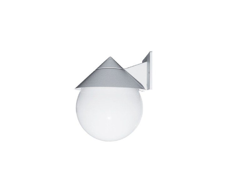 چراغ محوطه‌ای دیواری کلاهدار مدل حباب بدنه سفید شعاع