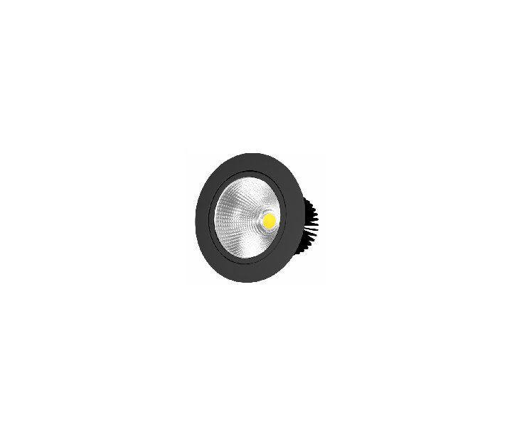 چراغ دانلایت توکار COB با توان ۱۸ وات برش ۱۲cm نور مهتابی بدنه مشکی فاین الکتریک
