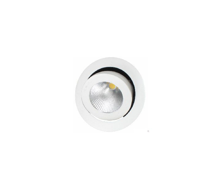 چراغ دانلایت توکار COB(پروژکتوری) با توان ۳۰ وات برش ۱۴.۵cm نور آفتابی بدنه سفید فاین الکتریک
