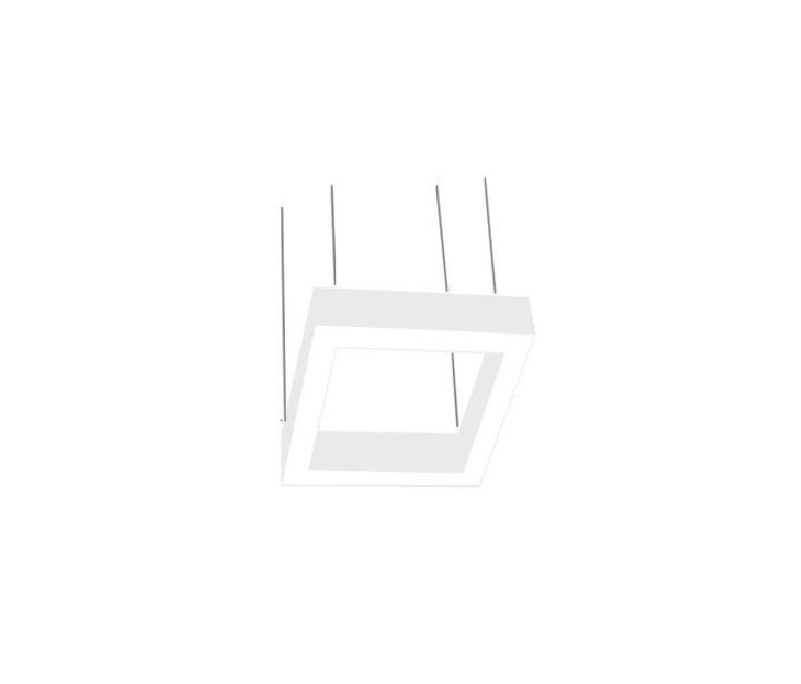 چراغ دکوراتیو آویز LED دیمر دار مربعی با توان ۸۰ وات طول ۱۰۰ سانتی متر نور یخی بدنه سفید فاین الکتریک